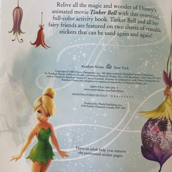 Disney Fairies Tinker Bell Reusable Sticker Activity Book. - Picture 4 of 9